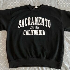 Black Sacramento California Crewneck Sweatshirt